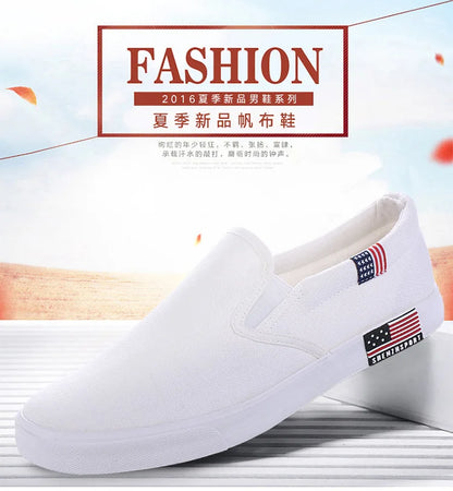 Men Casual Shoes Canvas Luxury 2025 Mens Loafers Breathable Slip on FlatsMale Vulcanized Shoes White Driving Shoes Plus Size 47