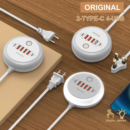 Multi Ports Charger PD 50W USB Type C Mobile Phone Power Adapter For iPhone Xiaomi Huawei Samsung USB Quick Charging Power Strip