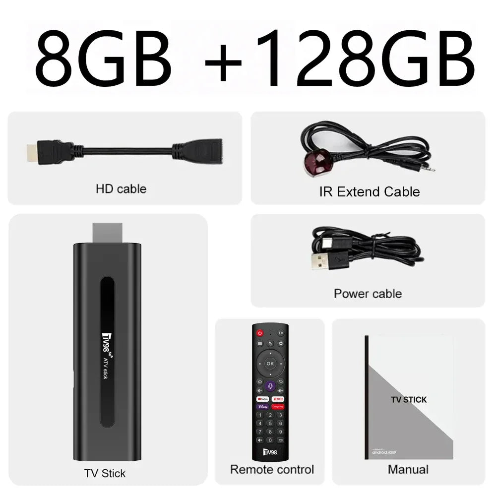 Android TV Stick Set Top Box 8K Dual WiFi 6 Quad Core BT5.0 HDR+10 Google Assistant for Netflix YouTube iptv H313 Media Player