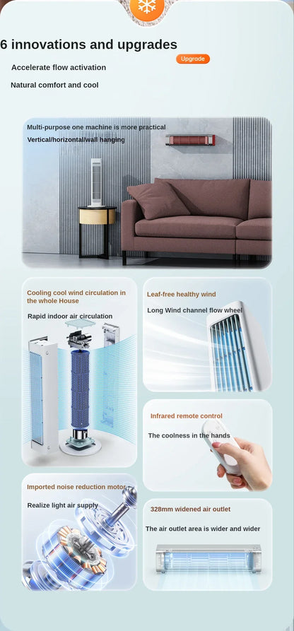New remote control Wall-mounted Leafless Fan Portable USB Charging Office Air Conditioning Fan Desktop Large Wind Cooling Tower