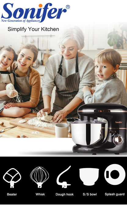 Stand Mixer Professional Kitchen Aid Food Blender Cream Whisk Cake Dough Mixers With Bowl Metal Gear Chef Machine Charm Sonifer