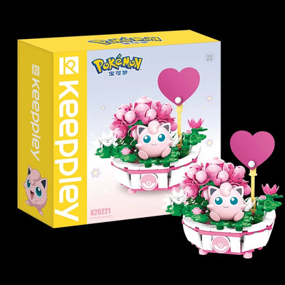 Pokemon Building Block Pikachu Charmander Squirtle Model Toy Home Decoration Plant Potted Flower Brick Girl Toy Child Gift