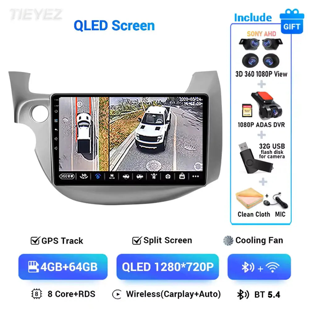 Android 15 Car Radio For Honda Fit Jazz 2008-2013 2din Android 12 Carplay Multimidia Video Player Navigation GPS Head Unit