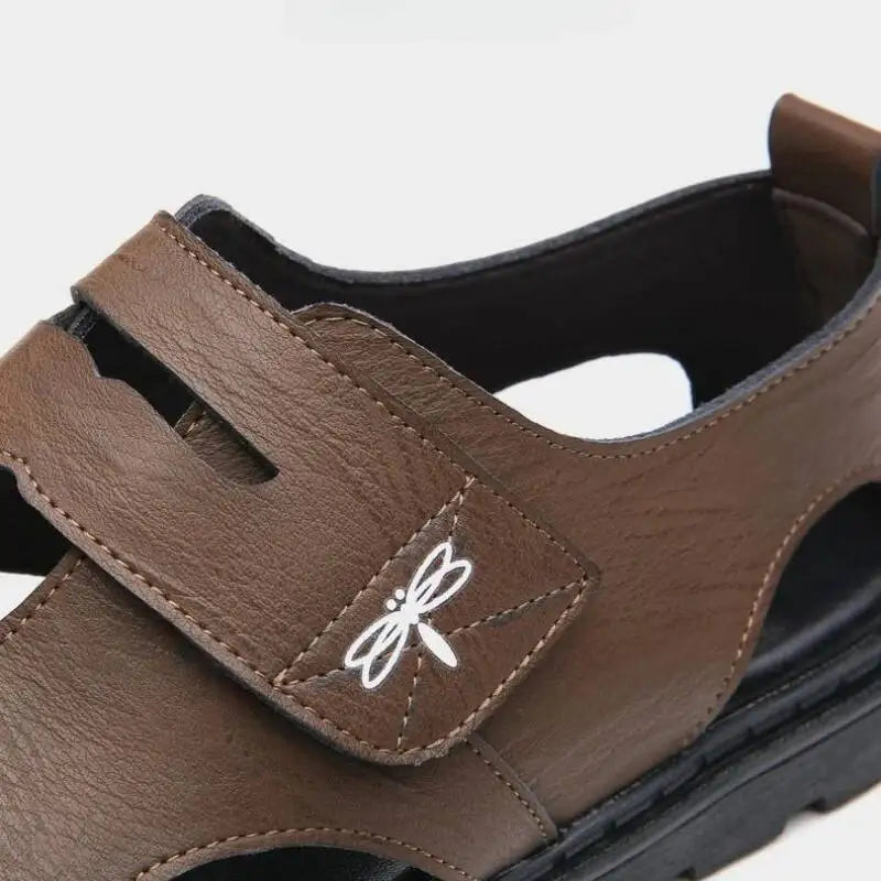 2025 New Fashion Brand Roman Sandals For Men Soft Sole Comfortable High-Quality Leather Beach Men's Casual Shoes