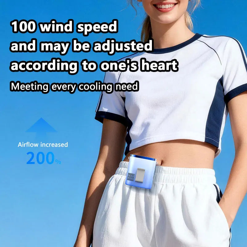 Lenovo Portable Waist Fan 100-Speed Strong Wind Rechargeable Neck Fan Quiet Long Battery Life Clip-on Fan for Outdoor Hiking