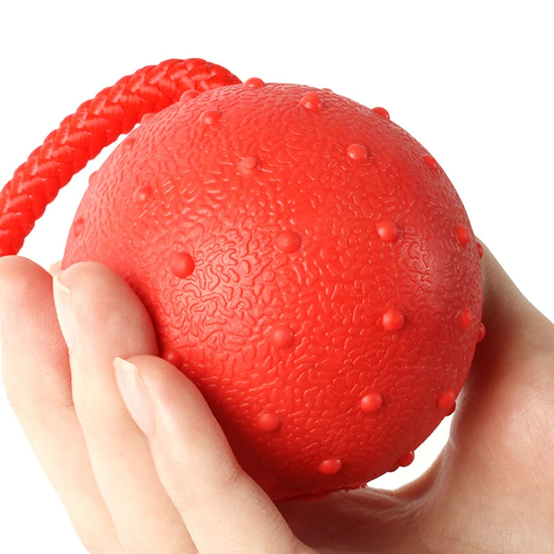 Rubber Ball with Rope Pet Teeth Indestructible Bite Toy Funny Puppy Training Solid Balls Pets Dog Chew Molar Interactive Toys