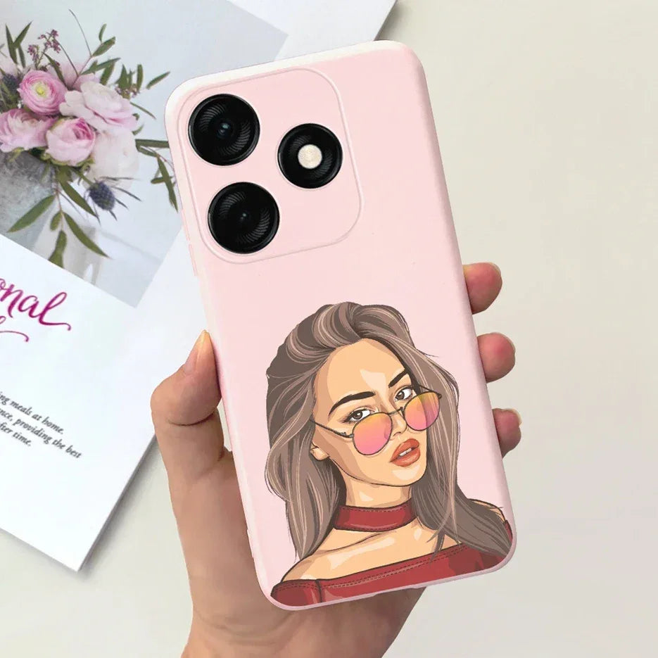 For Tecno Spark 20 Case Spark 20C BG7n Prety Girls Butterfly Painted Phone Case For Tecno Spark 20 Pro Spark20 C Soft TPU Fundas