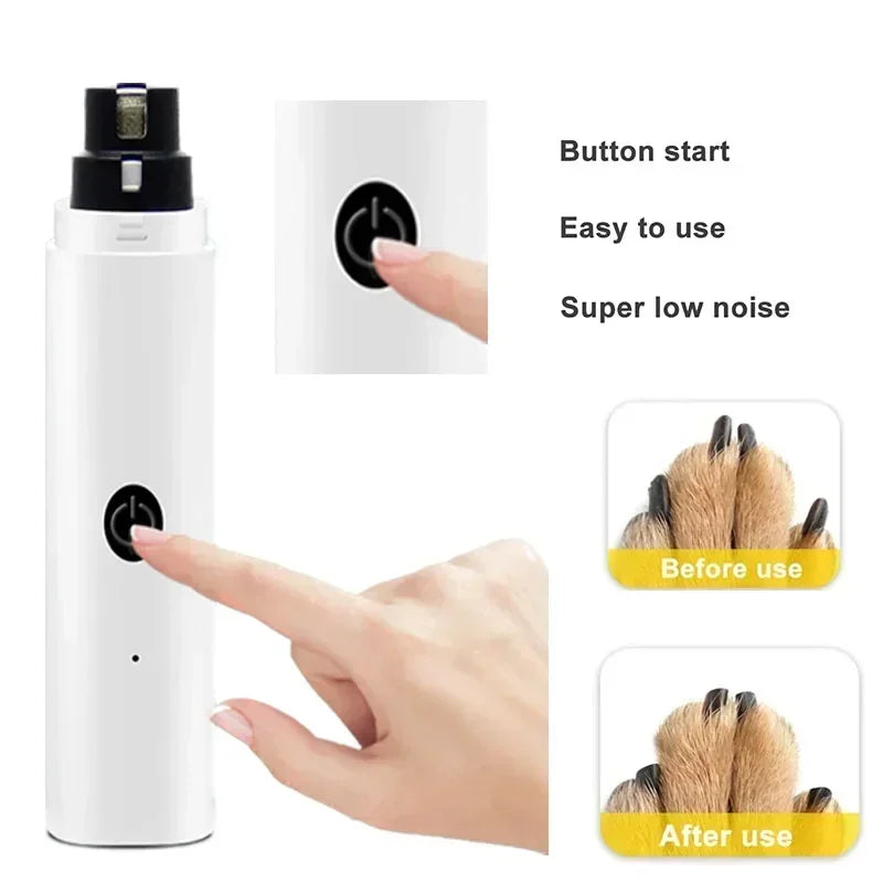 Electric Dog Nail Clippers for Dog Nail Grinders Rechargeable USB Charging LED Light Pet Cat Paws Nail Grooming Supplies