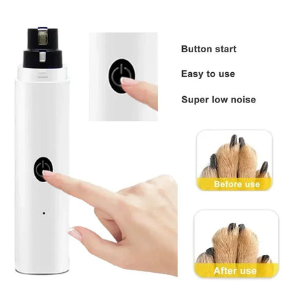 Electric Dog Nail Clippers for Dog Nail Grinders Rechargeable USB Charging LED Light Pet Cat Paws Nail Grooming Supplies