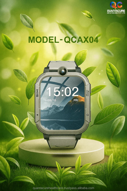 2025 QC AX04 Kids Android Smartwatch 4G GPS SIM SOS Video Call Camera 1+8GB IP67 Waterproof GPS Navigation Square Silica Gel