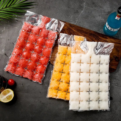 10/pack ice bag Disposable plastic homemade ice freezer bags Home use creative self-styled ice cubes bags ice-making mold