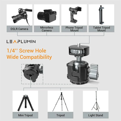 Upgrade U-Vlog Lite Mini Tripod with 360 Ball Head & Cold Shoe Selfie Stick Tabletop Tripod for Iphone Android Phone DSLR Camera