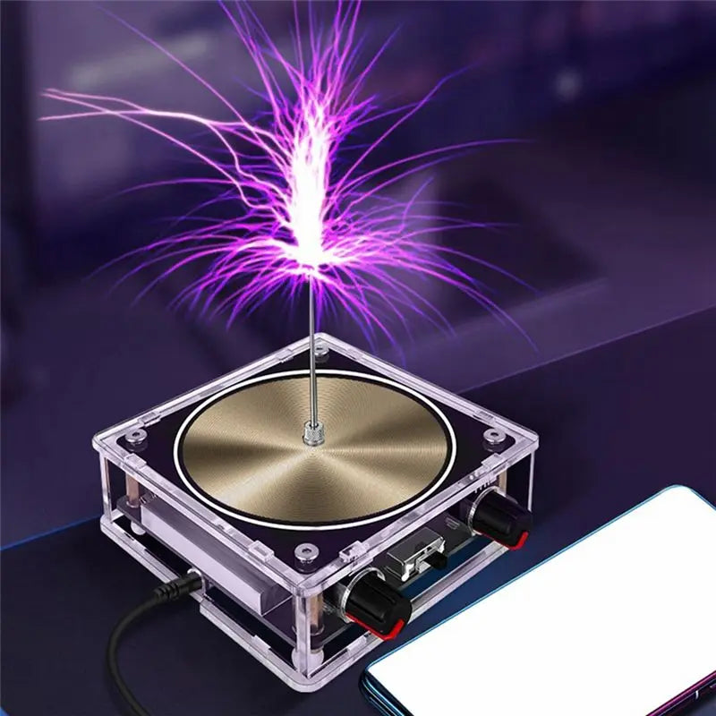 A29F-For Tesla Gold Music Coil Artificial -Pattern Touchable Audio Input Bluetooth Science Experiment Coil