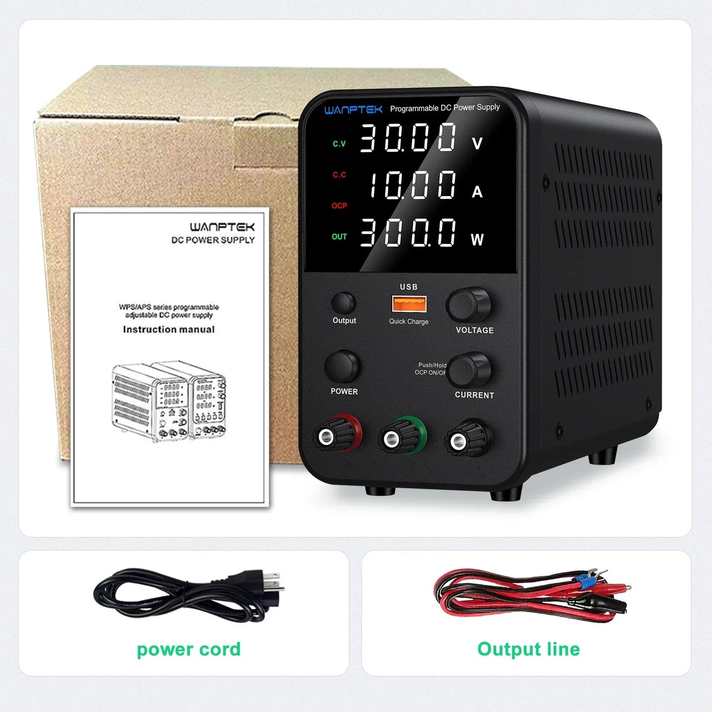 Wanptek DC Laboratory Power Supply 30V 10A 60V 5A 120V 3A Adjustable Voltage Current Applicable voltage 110V 220V Power Supply