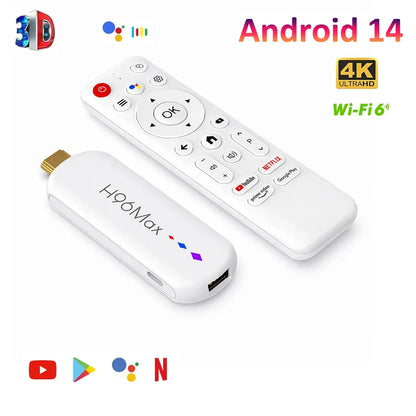 Android TV Stick S905L3 H96 Max M20 Quad-Core Smart TV Stick Media Player Voice Assistant Support 4K Streaming TV Stick 2GB 16GB