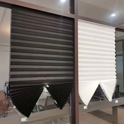 Window Shades Non-woven Fabric Pleated Zebra Blinds Roller Room Blackout Curtain For Living Room Balcony Easy Installation