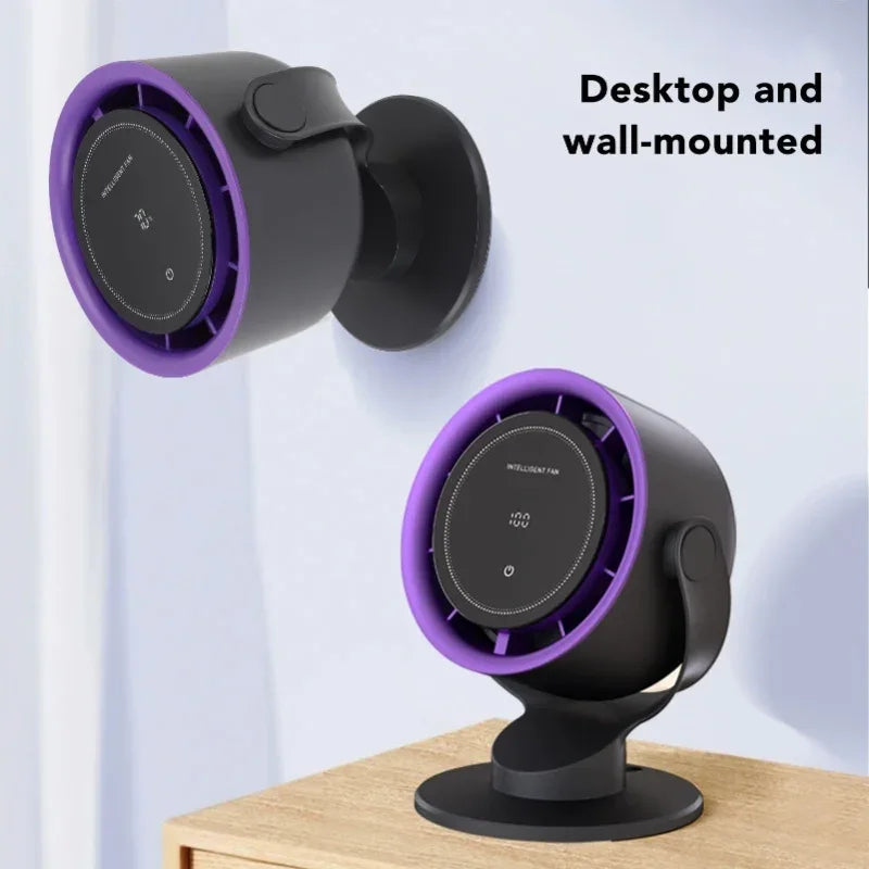 Desk Fan Battery Operated USB Rechargeable Personal Fan Quiet Small Portable Fan 100 Speed Adjustable Digital Display For Office