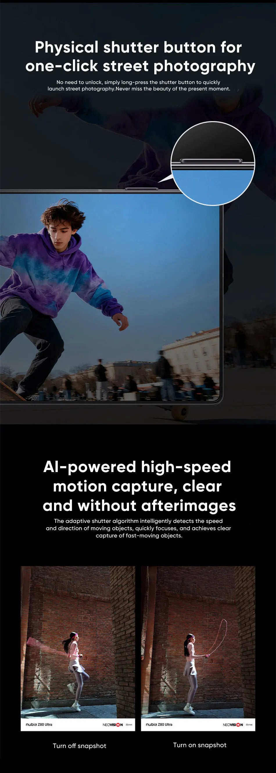 nubia Z80 Ultra 5g Smartphone Global Version Snapdragon 8 Elite Gen 5 6.85'' 144Hz OLED Display 7200mAh 80W Fast Charging 64Mp