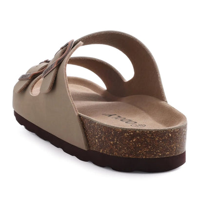 Crestar Women's Cork Footbed Slide Sandal Adjustable Buckle Summer Outdoor Suede Sandals with Arch Support Non-slip Beach Shoes