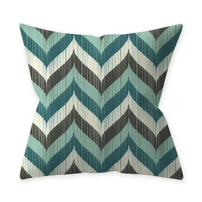 Housse de coussin bleu turquoise, coussins décoratifs pour canapé, housses de coussin géométriques en polyester, 45 x 45 cm, coussins décoratifs, taies d'oreiller simples