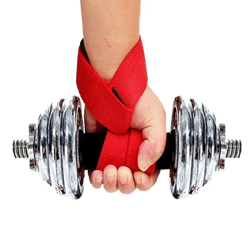 1Pair Non-slip Strap Gym Dumbbell Workout Weights Lifting Straps Crossfit Fitness Equipment Wrist Wrap Lift Exercise Training