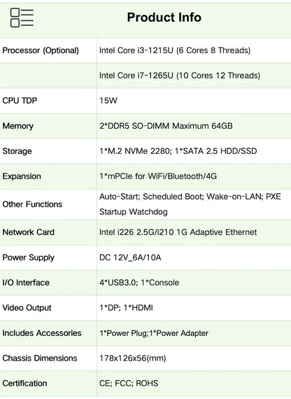 Topton Solid i7 13620H i3 1220P N300 Core 3 100U Firewall Mini PC 6x2.5G LAN DDR5 NVMe Proxmox pfSense OPNsense Mini Computer
