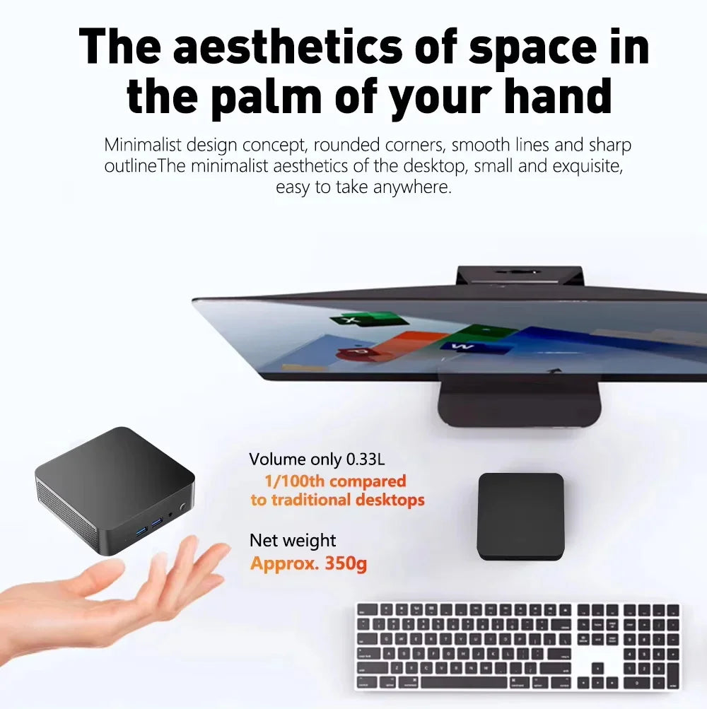 2026 Portable Intel Core i9-10980HK Computer Windows11 Pro 32GB RAM 1TB SSD Gaming Computer Dual-Band WiFi6 game Mini Desktop PC
