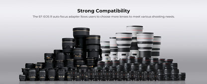 K&F CONCEPT EF to EOS R Adapter Auto Focus Lens Mount Adapter for Canon EF EF-S Lens to Canon EOS R/RF R3 R6 R50 Mount Cameras