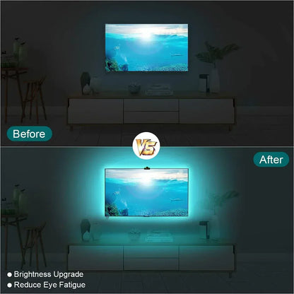 RGB-IC TV Backlight Strip With AR Color Sensor App Control with Music Sync RGB Ambient Light for 55 to 85 Inch Screen Backlight