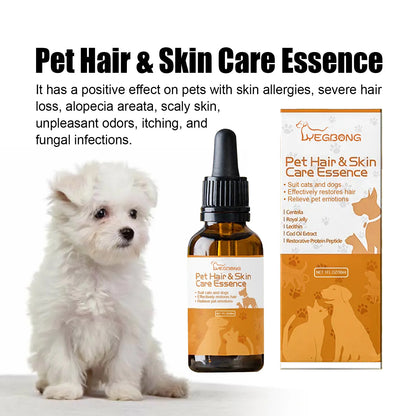 Pet Skin Care Essence Relieve Itching Repair Skin Wound Clean Moisturizing Anti Parasite Deodorant Dogs Cats Hair Nourish Liquid