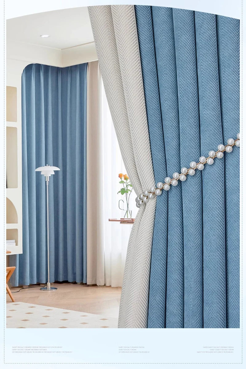 Modern Simple Blackout Curtain Luxury Living Room Drape Room Balcony Floor-to-ceiling Windows Curtains Bedroom Soundproof Drapes