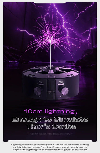Tesla Coil Arc Music Box - Wide Voltage 110-240V, Bluetooth 5.3 Wireless+SD Card Lightning Purple Visual Arrangement.