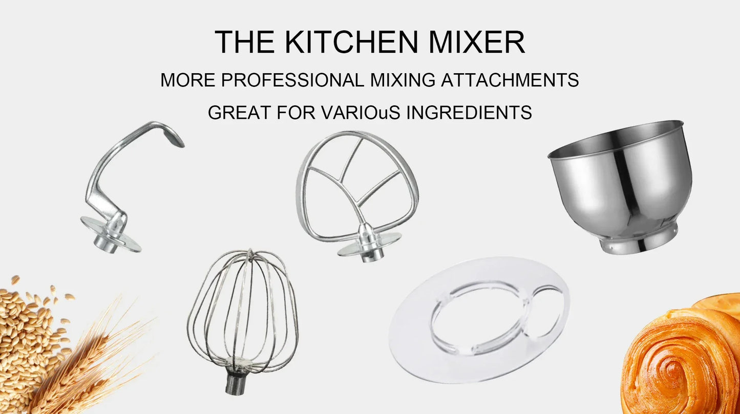 12L Stand Mixer Kitchen Aid Food Blender Cream Whisk Cake Dough Mixers With Bowl Stainless Steel Chef Machine Charm Sonifer