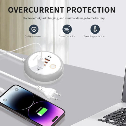 Multi Ports Charger PD 50W USB Type C Mobile Phone Power Adapter For iPhone Xiaomi Huawei Samsung USB Quick Charging Power Strip