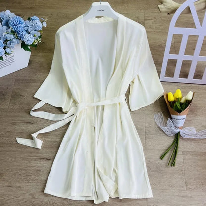 Green Robe Elegant Hem Lace Trim Bathrobe Gown Sleepwear Women Rayon Homewear Intimate Lingerie Bride Wedding Robe Loungewear
