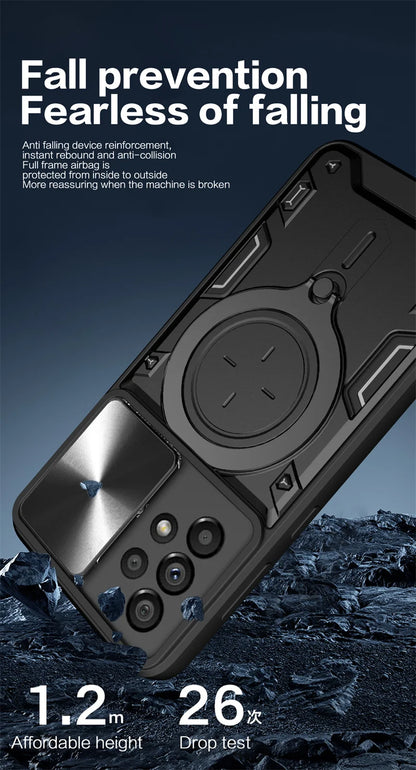 For Samsung Galaxy A33 A53 A13 A23 5G Case Slide Lens Protect Armor Cover For Samsung A12 M12 A52 A52S A04S A 33 53 23 52 Coque