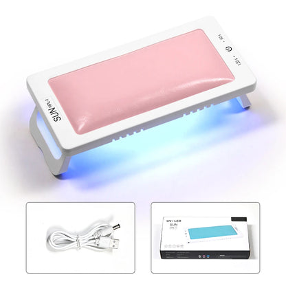LINMANDA UV Led Nail Lamp With Leather Hand Pad Foldable Drying Lamp Home Use Nail Lamp For Drying Polish Varnish With USB Cable