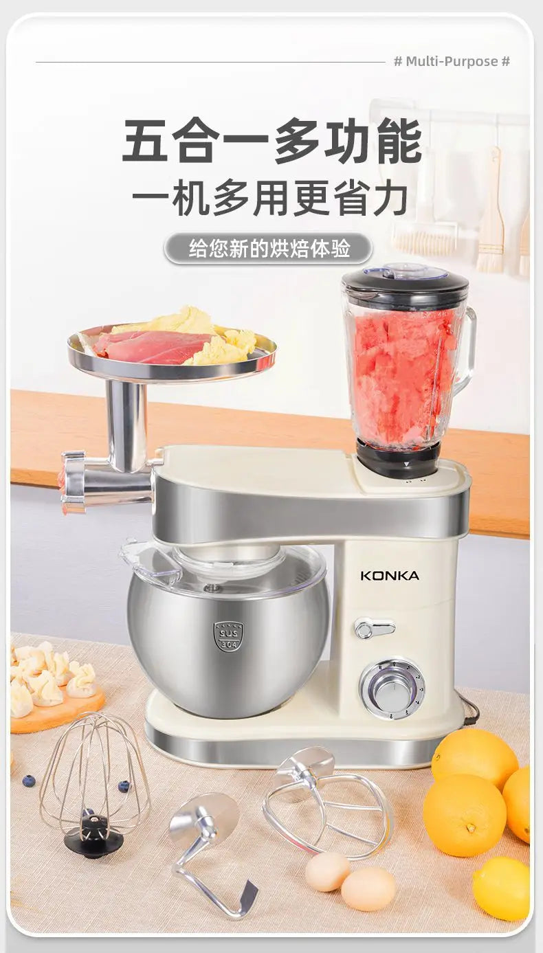 1500W stand Chef Machine mixer Multifunctional  Commercial Mixer Dough Mixer Household Small Automatic New electric blender 220V