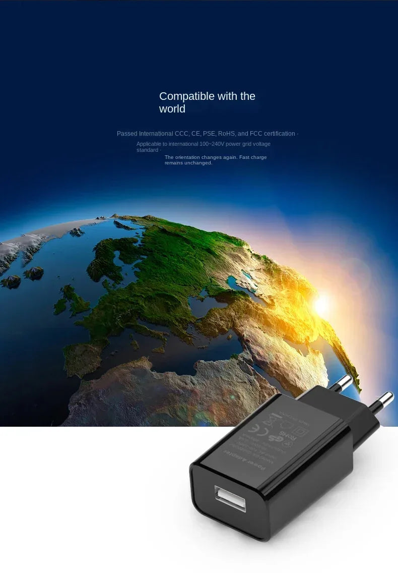 5V 2A EU Plug Adapter USB Wall Charger for Samsung iphone Xiaomi Mobile Phone Charger for ipad Universal Travel AC Power Charger