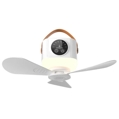 USB Dormitory/Camping Small Ceiling Fan 8-Hour Timer, With Night Light, 4 Levels of Strength Portable Fan