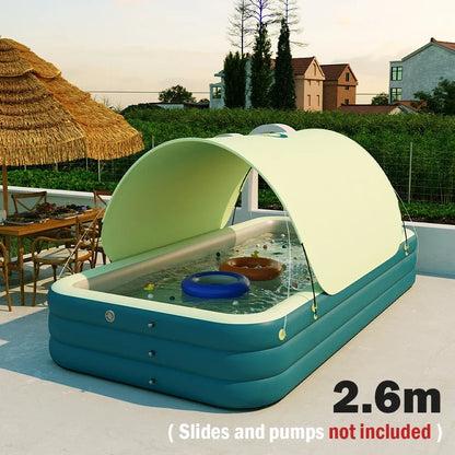 2/3M Large Swimming Pool Family Outdoor Party Pools Children's Inflatable Swimming Pool Sun Shade Folding Pool for Kids Baby Toy
