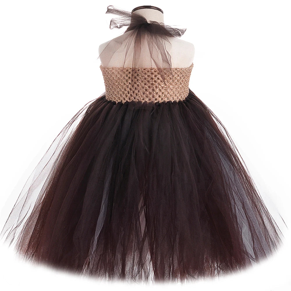 Cute Owl Tutu Dress for Baby Girls Birthday Halloween Costumes Kids Christmas Fancy Outfit Cartoon Animal Child New Year Clothes