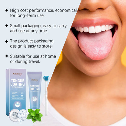 Tongue Cleaning Gel Set Bad Breath Inhibit Oral Bacteria Long Lasting Freshness Home Mouth Odor Eliminator Paste Toothbrush Kit
