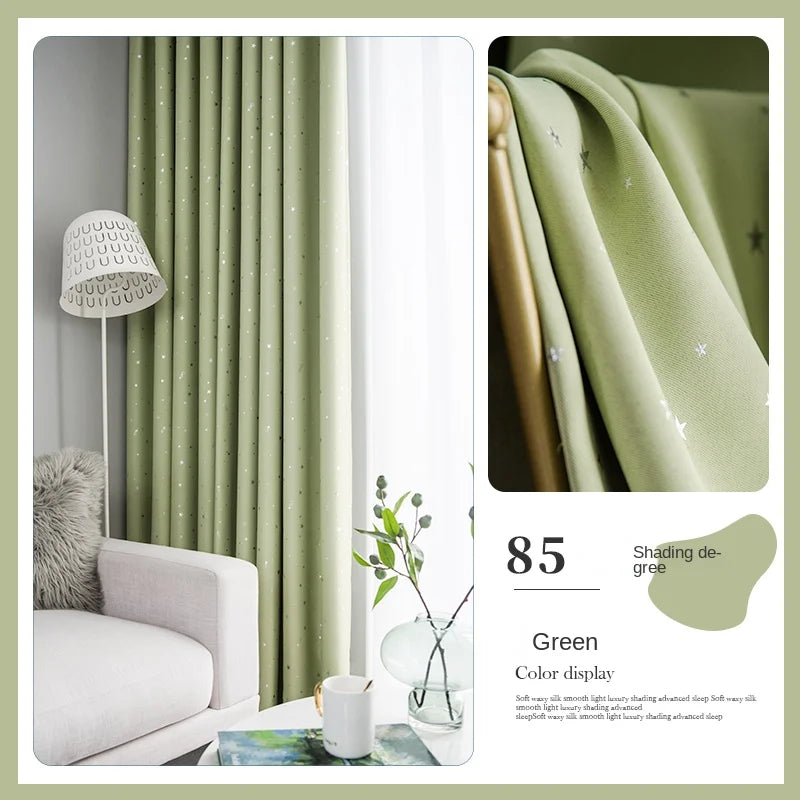 Home Children's Room Blackout Curtain Bedroom Soundproof Drapes Large Area Balcony Bay Window Curtains Modern Living Room Drape