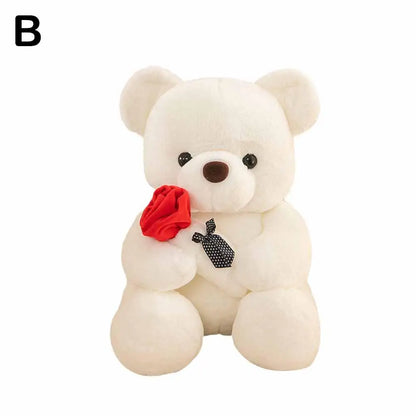 25cm Kawaii for Valentines Day Gift Teddy Bears Stuffed Animal Rose Bear Doll Valentine's Day Gift for Girlfriend