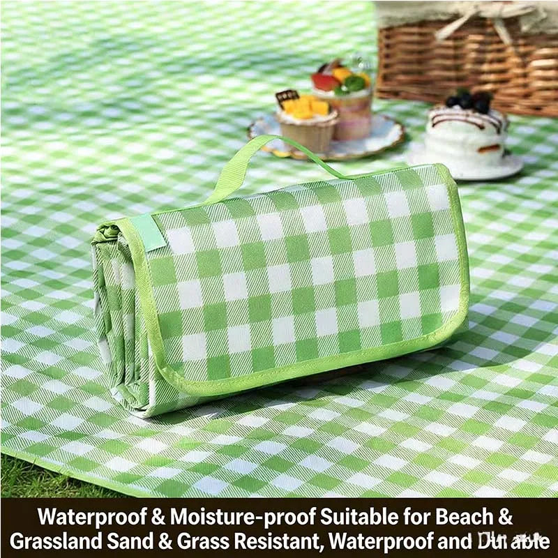 Outdoor Waterproof Picnic Mat Moistureproof Portable Beach Mat Ins Style Camping Picnic Blanket for Travel Camping Hiking