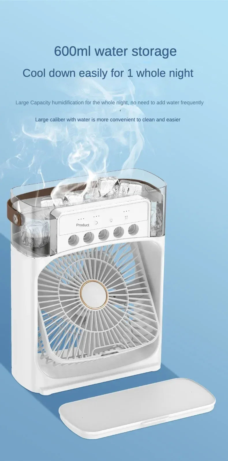 Portable Humidifier Fan AIr Conditioner Household Small Air Cooler Hydrocooling Portable Air Adjustment For Office 3 Speed Fan