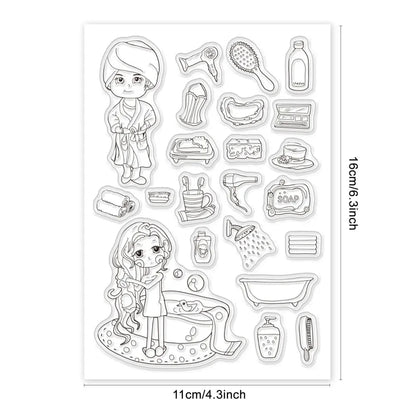 Animal Postman Silicone Clear Stamps Fox Hamster Rabbit Cat Transparent Stamps for Birthday Valentine's Day Cards Making DIY
