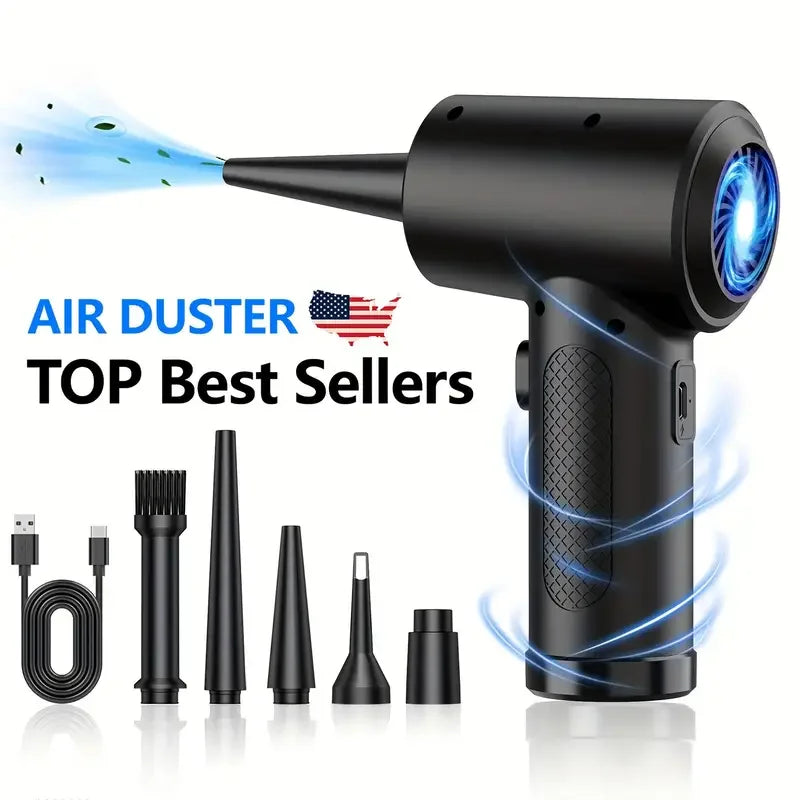 WirelessUSBRechargeable Air Duster - Powerful Compressed Air Blower，Applicable to Computers、Keyboard、Sofa and Car