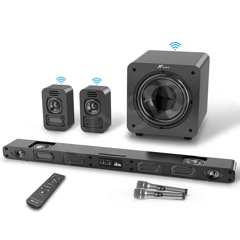 KYYSLB Wireless Subwoofer Blueteeth Home Theater Set TV Mobile Phone Karaoke Soundbar Speaker K Song Speakers Column